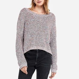 Express confetti knit back sweater